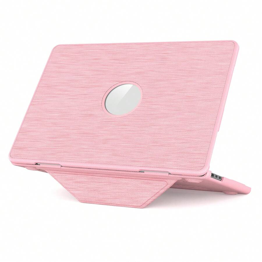 Stand Cover For MacBook Air 13 M5 2026 Hard Shell Compatible With M2 M3 M4 Air 13 Model A2681 A3113 A3240 A3449, Fabric Plastic Protective Cover With Bracket Bottom Shell For MacBook Pro 14,Air 15, Pro 16.2, Neo 13 A18 Pro A3404 - View 1