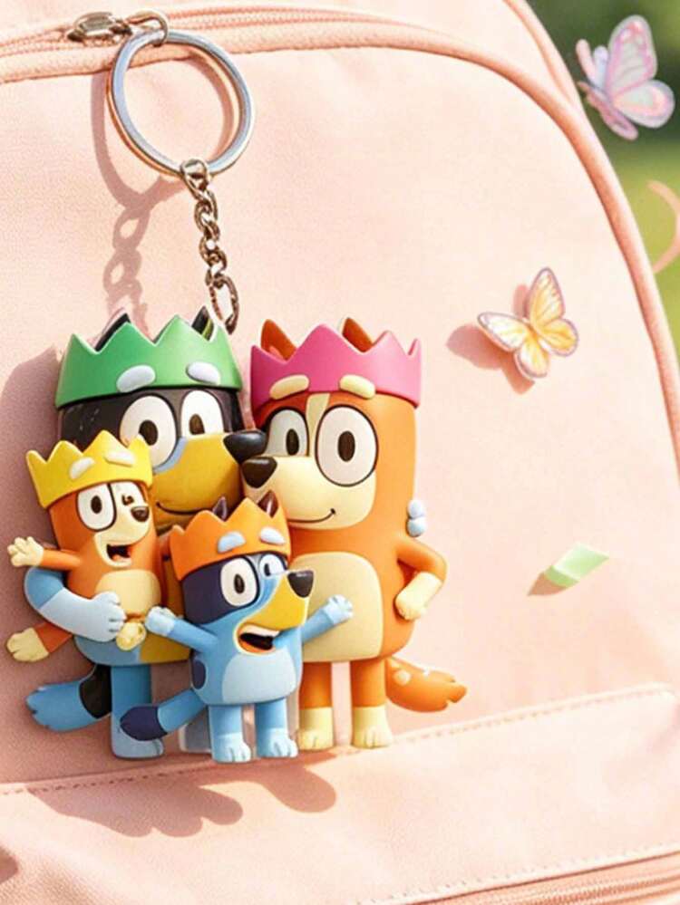 MASSDI 壓克力鑰匙圈 單件 2D 平面卡通 Bluey Family 設計 5cm 雙面印刷 金屬連接環吊飾 鑰匙收納 包包裝飾 節日禮物 派對小禮 - 彩色 - 查看 10