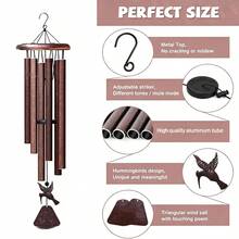 Memorial Wind Chime Music Wind Chime Hummingbird Wind Chime Memorial Hanging Decor Gift Suitable For Outdoor Patio, Deck And Garden Decoration - A - View 5