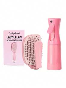Foldable Self-Cleaning Hair Brush Set → Easy-Clean Detangling Styling Brush → Fine Mist Spray Bottle → Rounded Pins → Straight Wavy Curly Thick Hair - Portable Folding Comb - View 13