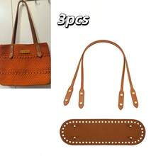 3pcs Synthetic Leather Shoulder Strap + 26cm Bag Bottom - Straight Rivet Design, Suitable For Handmade Crafts And Bag Repair Replacement, Such As Woven Bags, Shoulder Bags And Other Wallet Straps, DIY Wallet Making Optional Random Color Set, Handmade Bag Accessories, Wallet Making Materials - Multicolor - View 19