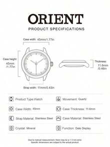 Orient Chronograph Watch, FTV000 Series Premium Analog Dial With Large Date Display, High-Quality Black Leather Strap Skin-Friendly, Professional Racing Business Social Men's Watch - Black - View 7