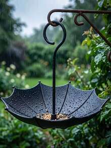 1pc Umbrella Style Bird Feeder & Bath, Multi-Functional Bird Feeding Tray, Landscape Decor, Photo Prop, For Garden, Balcony, Backyard, Weatherproof Plastic, Shaded Design, Ideal Gift For Bird Enthusiasts - Multiple Styles - View 8