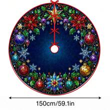 1件裝彩色玻璃紋理聖誕球圖案聖誕樹裙，優雅配色節日裝飾，5種尺寸，中性節日禮物，適用於居家與派對聖誕家居裝飾 - 彩色玻璃質感聖誕球 - 查看 13