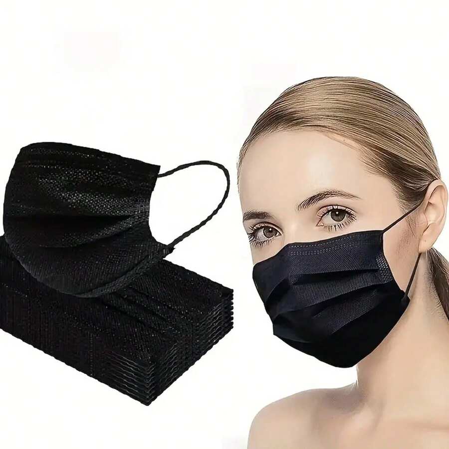 10pcs Disposable Face Masks, Multi-Color Options, Skin-Friendly Soft, 3-Ply Protective, Elastic Earloops - Ideal For Home, School, Office, Outdoor & Camping!