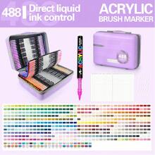 Guangna 488/408/288 Colors Acrylic Paint Markers With Direct-Liquid Ink Control System, Professional-Grade Paint Pen For Rock Painting, Canvas, Glass, Plastic, Fabric & Creative Crafts - Sets - View 2