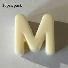 20顆米色壓克力大孔字母珠 A-Z，DIY手工配件，可用於製作鑰匙圈與手機配件，適合創意手工藝 - 米色 - 查看 30