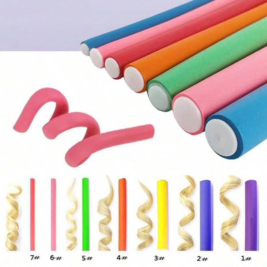 1pc Universal Hair Curling Rod, Non-Damaging Sponge Hair Roller, Salon-Style Curling Sponge Magic Curling Heat-Insulated Rod, Hair Curling Tool, Random Color - Multicolor - View 1