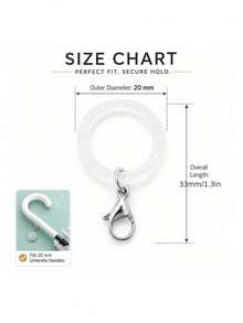 1/10/20pcs 2-In-1 Silicone Decorative Hanging Ring With Metal Lobster Clasp, Umbrella Handle Charm Clip, Water Bottle Bag Name Tag Keychain, Multi-Functional DIY Connector Ring Accessories - Multicolor - View 7