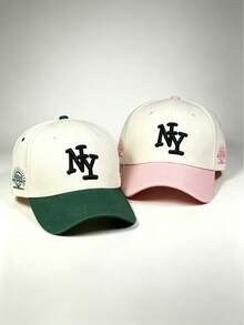 1pc Men NY Letter Embroidered Baseball Cap, Side Print,Color Block Adjustable Snapback Hat, Fashion Casual Sun Hat For Street Travel Hiking Party Outdoor Sports - Multi-color - View 8