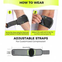 1pc Adjustable Elbow Compression Sleeve, Elbow Support Brace For Men & Women, Golf Elbow, Tennis Elbow Compression Strap - Grey - View 9