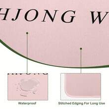 33"X33" Chinoiserie Bird Mahjong Mat, Sage Green Floral Game Mat, Pink Bow Mahjong Decor, SHIPS ROLLED - Multicolor - View 6