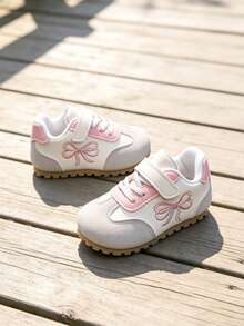 Girls' Colorblock Embroidered Bow Casual Sneakers - Pink - View 2