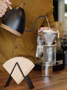Pour Over Coffee/V-Shaped Durable 430 Stainless Steel/Coffee Filter Paper Holder/Storage Box/Coffee Bar Storage Rack - View 7