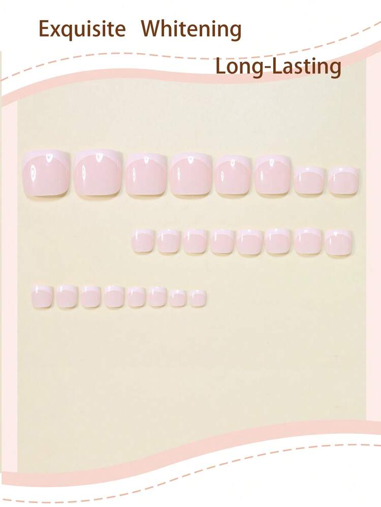 48 buah Kuku Palsu Minimalis Prancis Pendek Bergaris Putih Mengkilap, Cocok untuk Jari Tangan dan Kaki, Ideal untuk Manikur Warna Solid DIY, Sempurna untuk Kencan dan Penggunaan Sehari-hari Wanita dan Anak Perempuan. Set Kuku Tempel yang Dapat Digunakan Kembali, Termasuk Gel Jelly dan Kikir Kuku. Gel Jelly Dikirim Secara Acak. Perlengkapan Kuku - Putih - View 5
