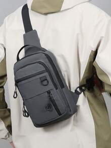 Men's Casual Commuter One Shoulder Chest Bag - Multicolor - View 7
