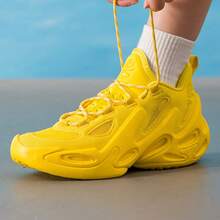 Under Armour Unisex One-Piece Molded Basketball Shoes, Cushioned, Anti-Torsion, Breathable Court Shoes For Competitive Training - Yellow - View 2