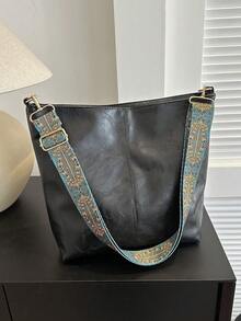 2026 Summer New Fashion Handheld Shoulder Crossbody Large Capacity High-Quality Commuter Tote Bucket Bag Women's Purse - Black - View 5