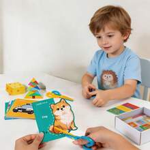 1 Set Animal Theme Paper Cutting Cards, Develop Hand-Eye Coordination, Focus On English Language Enlightenment, Parent-Child Interactive Educational Material - Multicolor - View 5