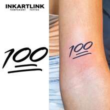 INKARTLINK 1PC Graffiti Style 100% Score Tattoo Sticker, Temporary Waterproof Body Art Tattoo Sticker, Lasts 2-5 Days, Water Transfer Colorful Tattoo Sticker, Suitable For Men And Women, Essential For People, Party Essential Decoration, Festival Body Decoration - Black - View 2