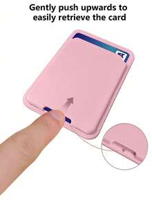 Adhesive Phone Back Card Holder PU Leather Phone Card Pouch Universal Phone Back Card Bag Access Card ID Card Bank Card Storage Sleeve Bus Subway Card Portable Card Holder Anti-Loss Phone Card Bag Commute Portable Card Pouch Unisex - Model C - View 7