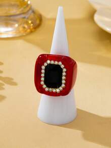 1pc Elegant High-End Acrylic Gemstone Pendant Ring, Suitable For Women's Daily Wear, Gatherings, Holidays And Parties - Geometry - View 6
