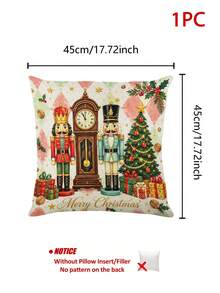 Christmas Table Runner, Pillowcase, Placemat, Nutcracker Ballerina Christmas Tree Clock Diamond Plaid Table Runner, Holiday Home Decor Table Runner Cushion - Multicolor - View 12