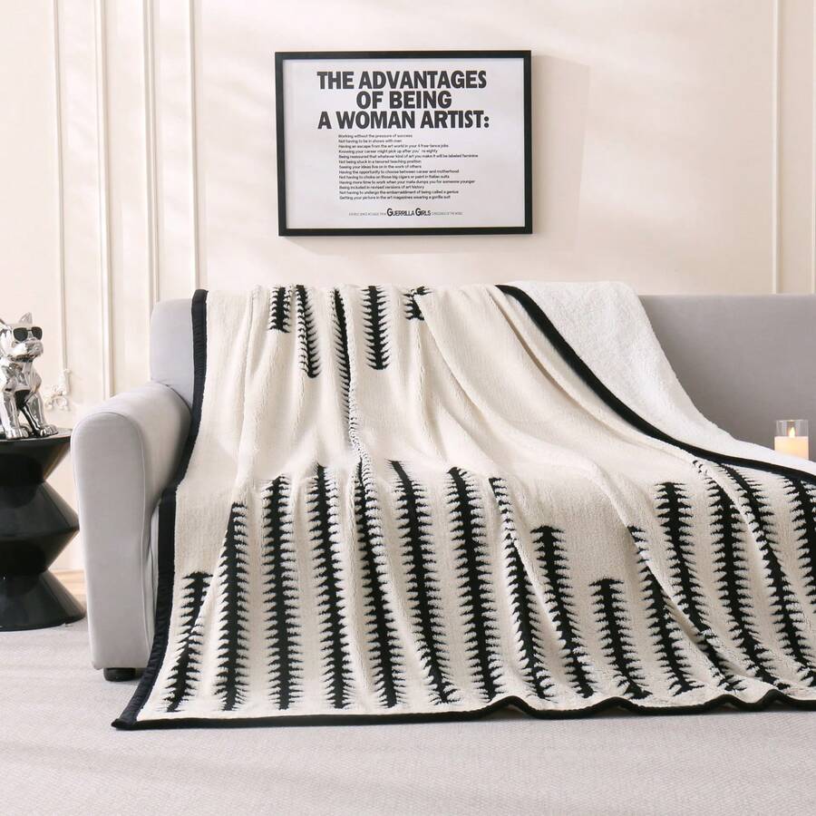 2026 New Jacquard Sherpa Double Layer Blanket, Winter Warm Bed Throw Blanket