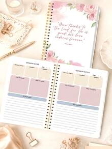 1pc A5 Bible SOAP Study Notebook, Scripture & Prayer Reflection Pages For Church Devotion, Bible Study Materials, Office Decor And Accessories, Nurse Essentials, Halloween Notebook - A - View 3