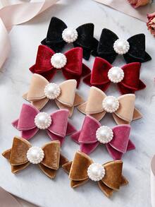 2/6/10pcs/Set Velvet Bow Hair Accessories, Sweet Hair Clips - Suitable For Girls And Women, Perfect For Daily Wear And Vacation - Multicolor - View 3