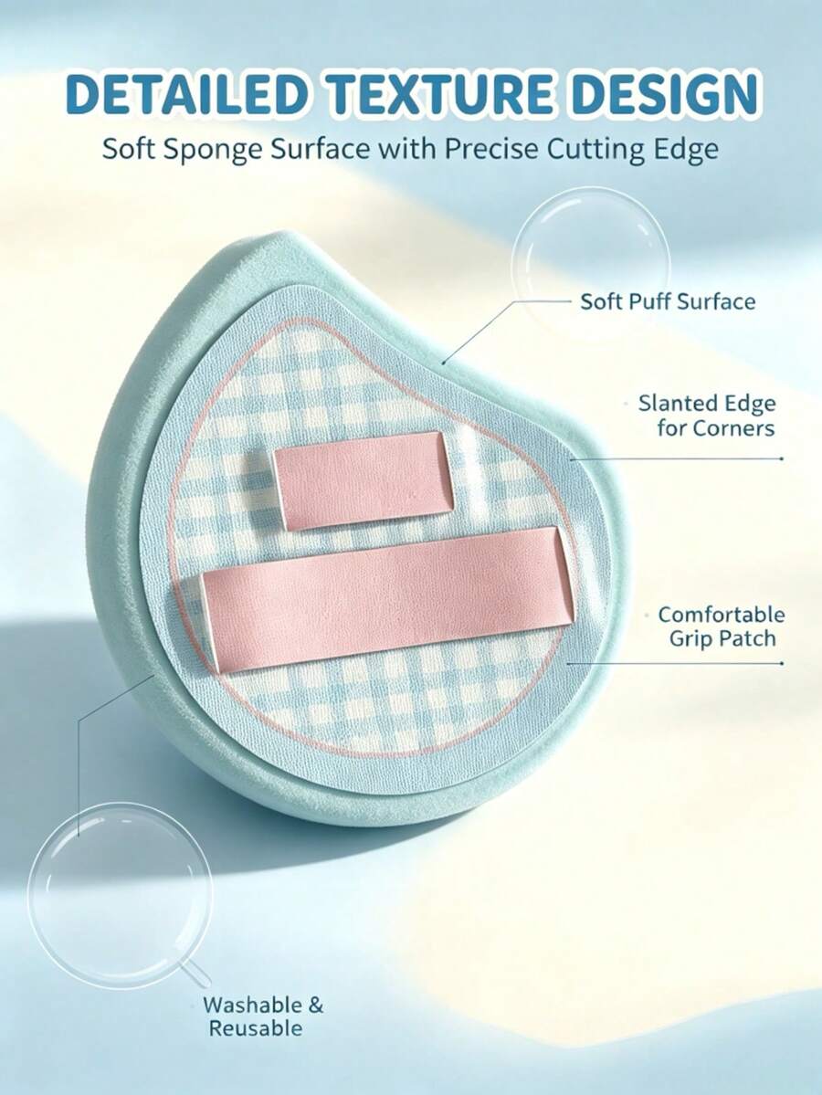 2/6/8/10 Pcs Candy‑Style Plaid Makeup Puffs Set, Individually Wrapped Portable Soft Powder Puff, Wet & Dry Dual‑Use, Pastel Color Cosmetic Sponge For Foundation Concealer Travel Makeup Tool,Gift, Affordable Nice Items, Room Decor, Christmas Gifts - Multicolor - View 1