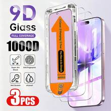 2片裝防藍光鋼化玻璃螢幕保護貼，附無塵安裝套件，適用於 iPhone 17 Pro Max，亦相容於 17E/17P Pro/16/16 Plus/15 Pro/15/14/13/12/11/XR/XS，全螢幕覆蓋 | 護眼 | 防指紋 | 相容手機殼 - 無色 - 查看 8