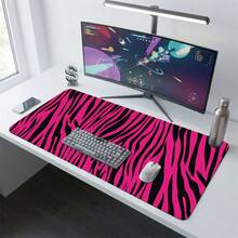 Abstract Pink & Purple Line Pattern XXL Extended Gaming Mouse Pad, Non-Slip Durable Rubber Base, Smooth Surface Suitable For PC/Laptop/Office/Home Gaming, Aesthetic Desk Mat, Study & Office Supplies, Back To School Desktop Accessory Set - A - View 5