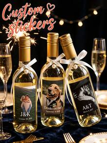 Personalized Photo Bottle Labels, Vintage Bottle Labels, Custom Images And Text, Wedding Bottle Labels, Anniversary Stickers, Customized Birthday Gifts | Anniversary And Christmas Decorations - Multicolor - View 4