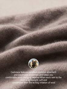 HEYMINI 100% Cashmere, Solid Color Minimalist Mock Neck Cashmere Sweater, Basic Long Sleeve Slimming KnitTop, Comfortable Autumn/Winter Outfit - Maroon - View 2