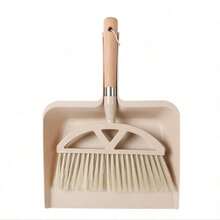 1 Set Cream Handle Handheld Broom And Dustpan Set, Soft Bristle Broom With Serrated Edge, Elegant Home Cleaning Tool Suitable For Sofa, Bed, Tabletop, Pet Hair And Dust Removal, Easy Storage - Multiple Styles - View 9