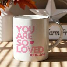 You Are So Loved John 3:16 Coffee Mug, Inspirational Bible Verse Printed Ceramic Cup, Religious Faith‑Based Gift For Christian Friends Family Holiday Present - Multicolor - View 5