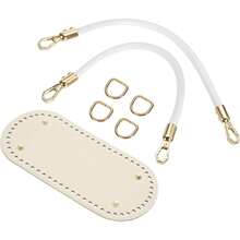 3Pcs DIY Purse Making Kit With Chain PU Leather Bucket Bag Base & Shoulder Strap Crochet Handbag Accessories - Multicolor - View 12