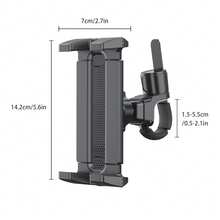 LRBH Spin Bike Tablet & Phone Holder Mount - Handlebar Clamp For Peloton, Stationary/Exercise Bike, Treadmill And Microphone Stand. Fits 4.7-13" Devices, Compatible With IPad Pro 12.9, Air/Mini, Galaxy Tabs,And More - View 3