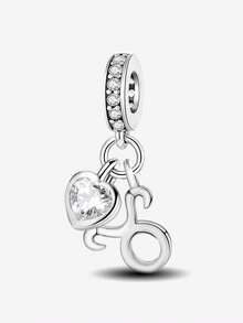 1pc Heart-Shaped Zodiac Bead Pendant, Suitable For DIY Jewelry Making And Daily Wear Decoration, Women's Gift (Aquarius) - Zodiac Pendant Beads - View 20