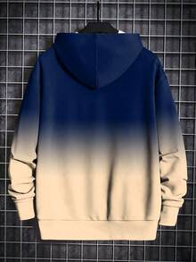 Boys' Fashion Printed Casual Pullover - Long Sleeve, Crew Neck Hoodie, Suitable For Spring And Autumn, Cool Print - Blue - View 3