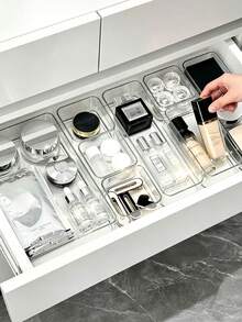 Hộp chia ngăn kéo lưu trữ, kệ sắp xếp để bàn - Phù hợp cho mỹ phẩm, trang điểm, phụ kiện tóc, văn phòng và nhà bếp - Bền bỉ, có thể tùy chỉnh, quà tặng tuyệt vời. - Nhiều màu - Xem 5