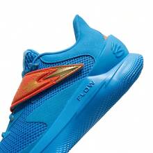Under Armour Unisex Printed Tie-Up Velcro Basketball Shoes FLOW Midsole Lateral Support High-Traction Court Performance Sneakers - Orange/Blue - View 9