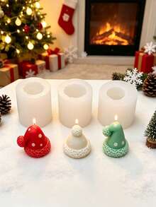 1pc Christmas 3D Hat Silicone Mold, Suitable For Christmas DIY Aromatherapy Candle Handmade Decor, Easy Demolding, Christmas Home Decoration - Santa Hat - View 7