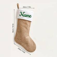 Custom Embroidered Name Christmas Stocking, Personalized Name Holiday Hanging Decor, Farmhouse Mantel Fireplace Tree Accent, Customized Festive Party Decoration, Customizable Xmas Gift Bag, Family, Friends, Home Celebration And Seasonal Gift Giving - Style F - View 3