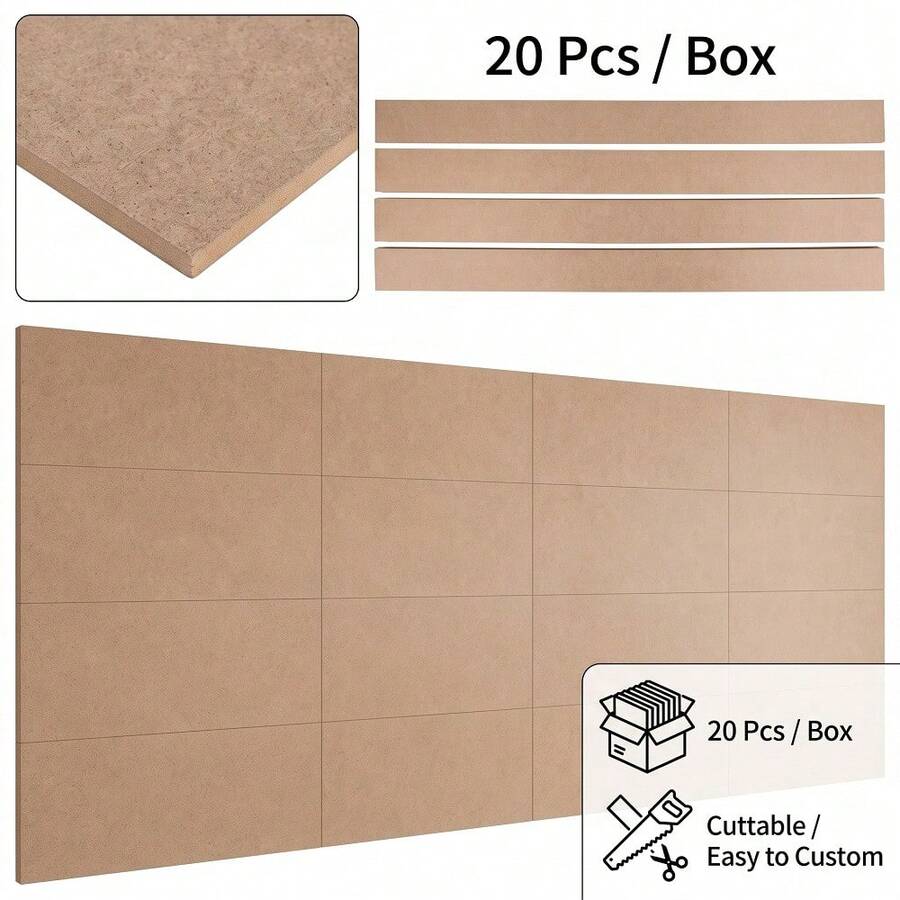 MDF Shaker Wall Panel Kit For Christmas New Year, 20 Pack 3D Wood Planks For Living Room Bedroom DIY Accent Wall, 120x9x0.6cm - Wall Panel Material - View 1