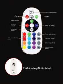 1pc 16 Color RGB Sunset Projection Light With Remote Control, LED Atmosphere Night Light, USB Powered Rainbow Projection Lamp, Bedroom Room Decoration, Selfie Photography Atmosphere Lighting - One Size - View 10