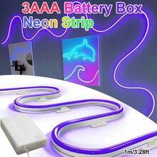 Acosh Neon 3AA Battery Power Neon Strip LED Light 120LEDs/M Neon Rope Lights, Flexi LED Strip Light For Indoor Outdoor DIY Signage Decoration - Blue - View 3