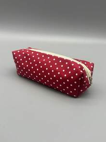 1pc/2pcs Campus Style Polka Dot Pencil Case/Stationery Storage Bag - Multi-Functional Large Capacity Design, Can Store Office Supplies, Also Can Be Used As Creative Multi-Functional Pencil Case Or Portable Travel Makeup Bag, Essential Item For College Students, Suitable For Students And Adults Daily Use, Back To School Season Essential - Multicolor - View 9