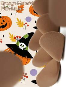 2/4/8/12pcs Premium Irregular Dual-Ended Makeup Sponges Set, Soft Cosmetic Blenders For Foundation Concealer Powder, Beginner-Friendly Alcohol-Free, Hydrophilic PU Material, Flawless Application Beauty Tools For Face, Halloween - Multicolor - View 7